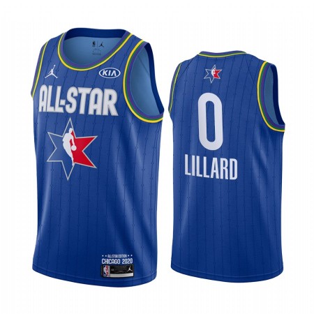Maglia NBA Portland Trail Blazers Damian Lillard 0 2020 All-Star Jordan Brand Blu Swingman - Uomo